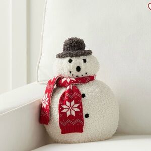 Pottery Barn Archie the snowman Christmas shaped pillow